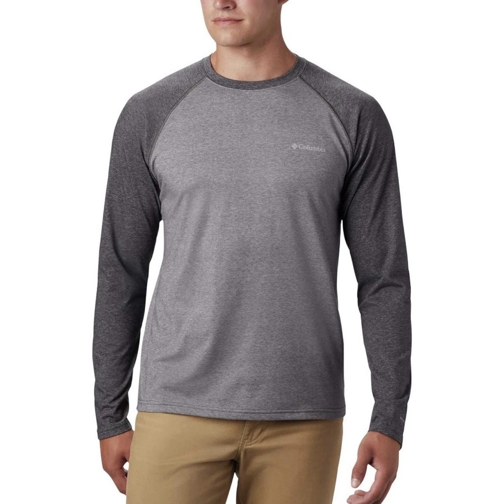 Columbia Omni Wick Men's Raglan Long Sleeve Shirt, Gray, Size: Medium, New